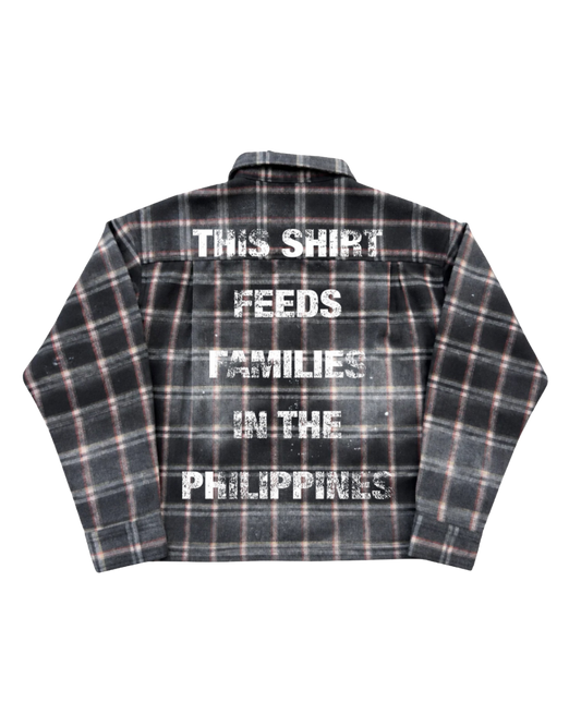 KALSADA “FEED FAMILIES” DIRTY FLANNEL [BOXY CROPPED]
