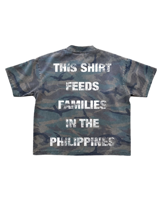 KALSADA “FEED FAMILIES” WASHED CAMO TEE [OVERSIZED BOXY]