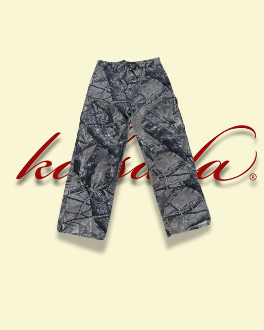 CAMO DOUBLE KNEE CARPENTER PANTS (BAGGY)